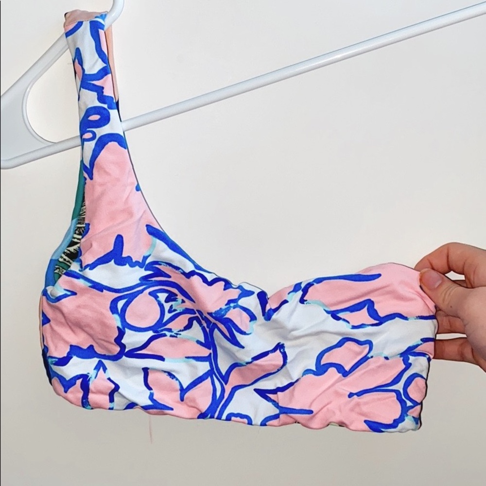 One Shoulder Double Sided Pattern Bikini - image 1